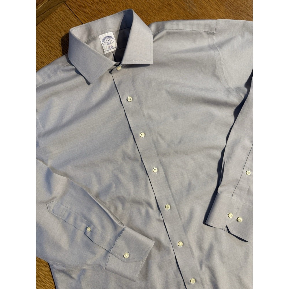Brooks Brothers 346 Gray Oxford Button Up‎ Slim Fit Shirt 17 - 4/5 (XL)
